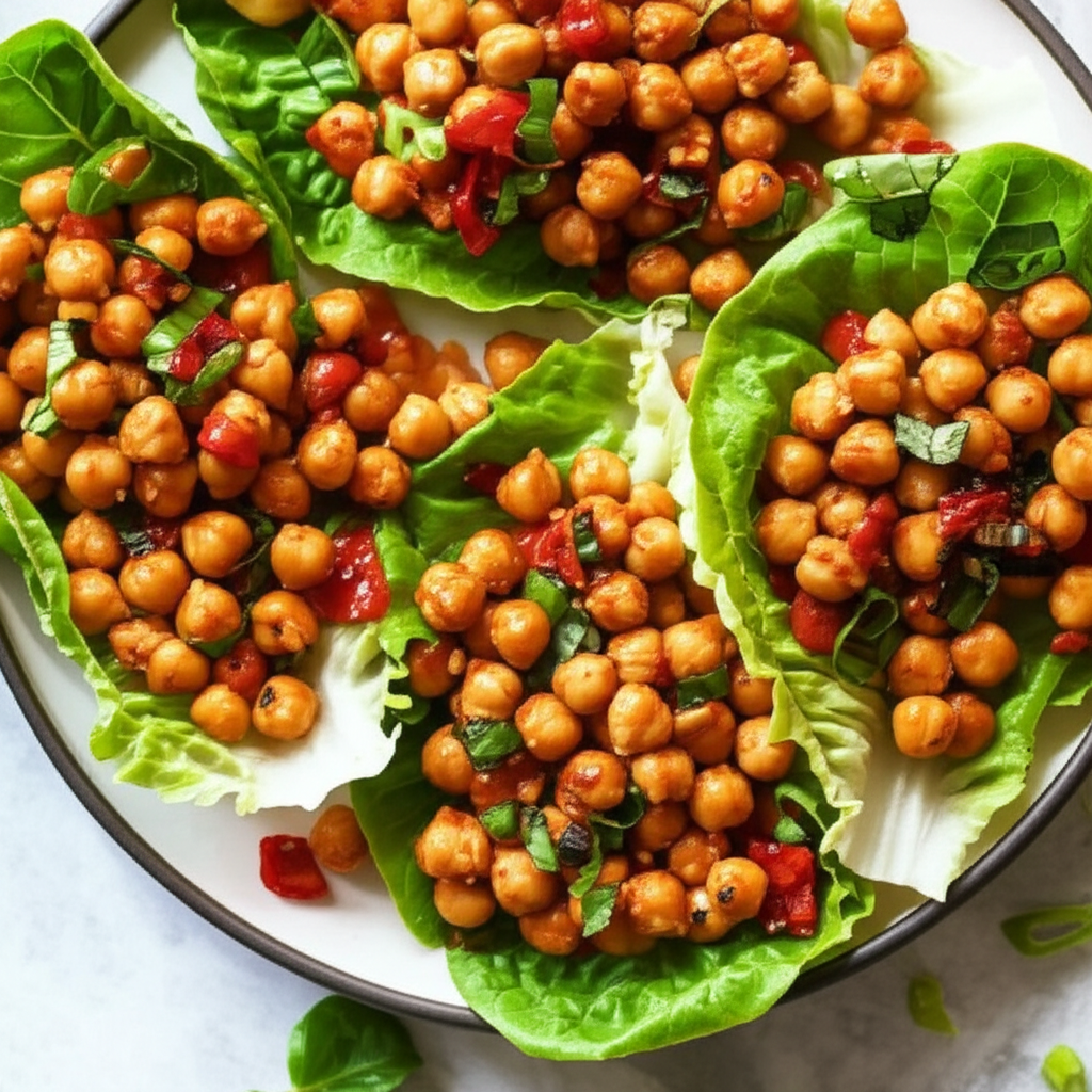 Asian Chickpea Lettuce Wraps image