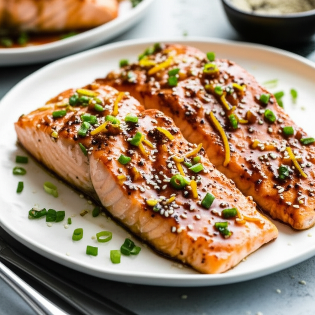 Asian Citrus Marinated Salmon Low Fat image