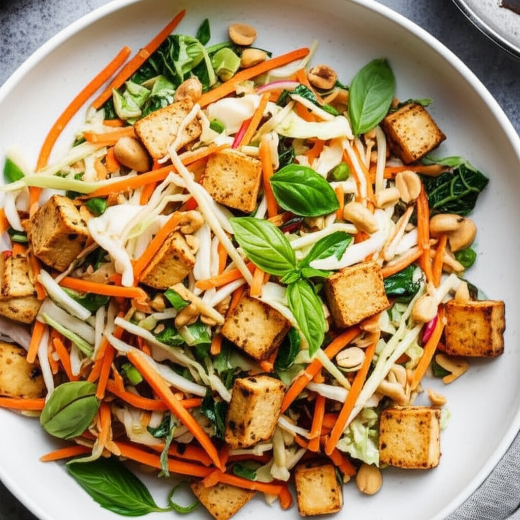 Asian Cole Slaw With Tofu image