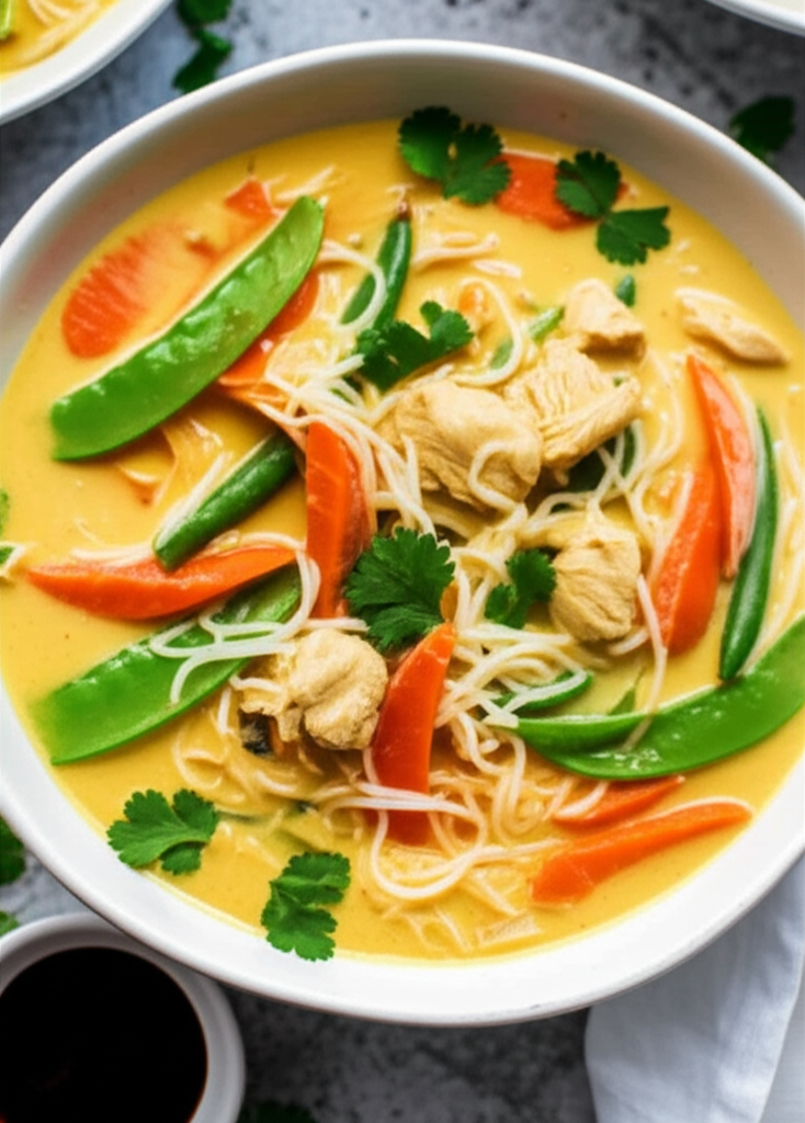 Asian Comfort Food Coconut Curry Chicken Noodle Soup image