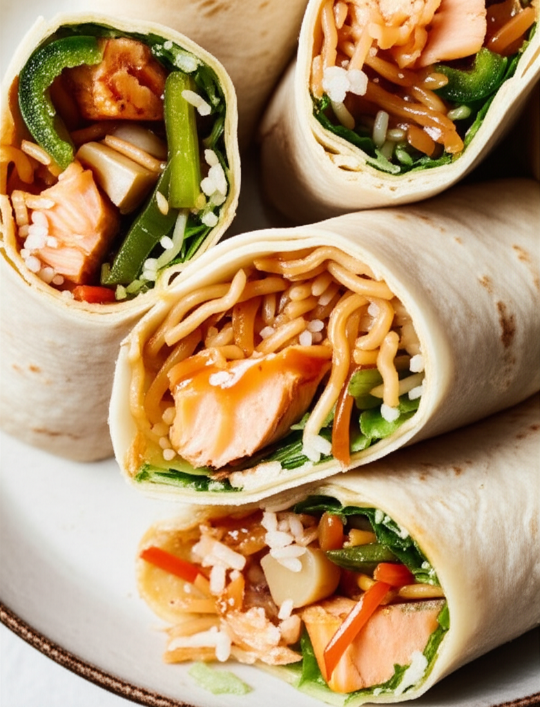 Asian Fish And Vegetable Wrap image
