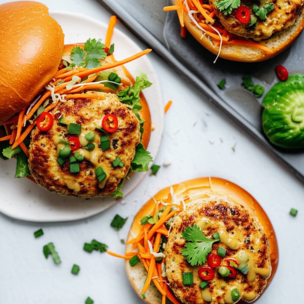 Asian Flavoured Chicken Burgers Oamc image