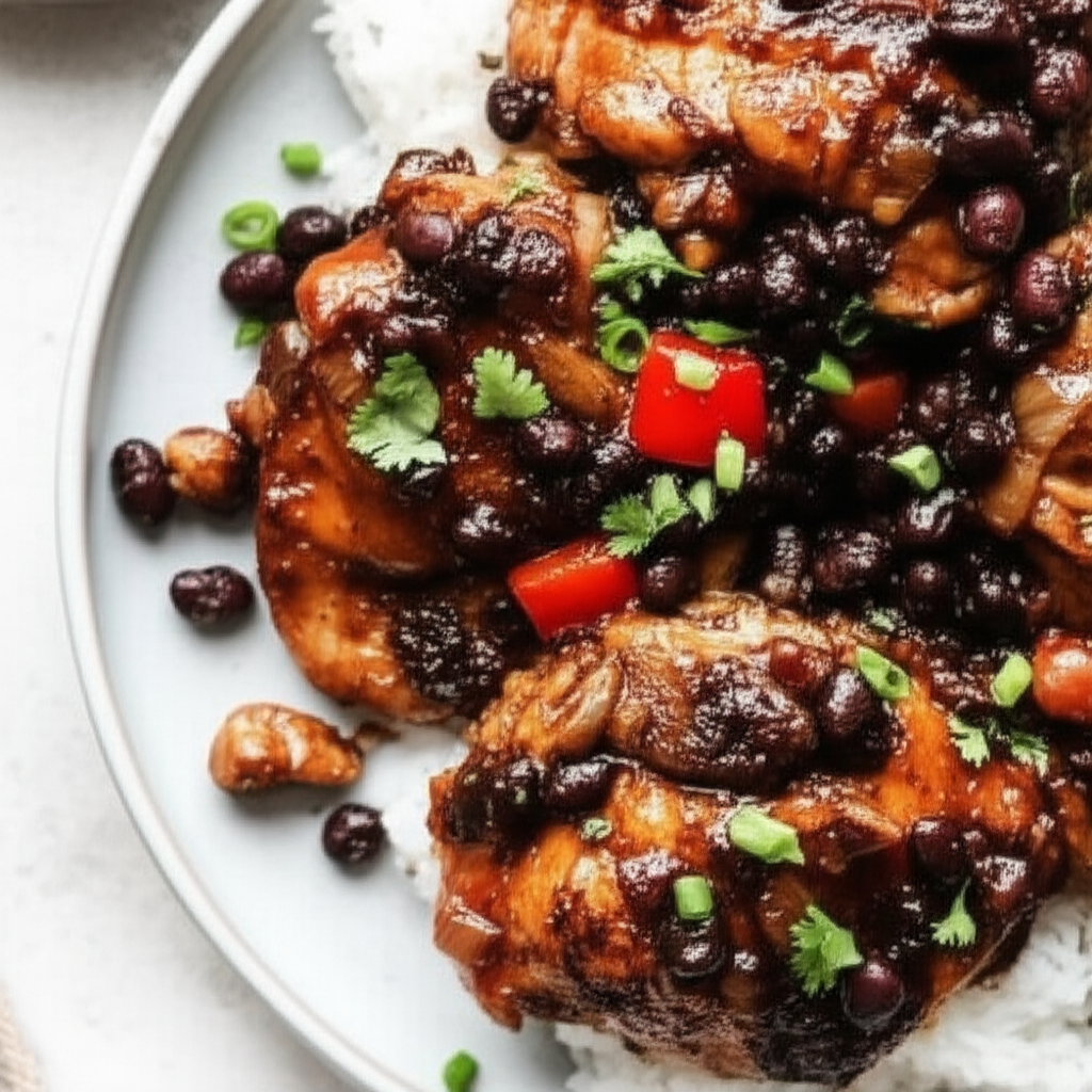 Asian Garlic Black Bean Chicken Crock Pot Slow Cooker image