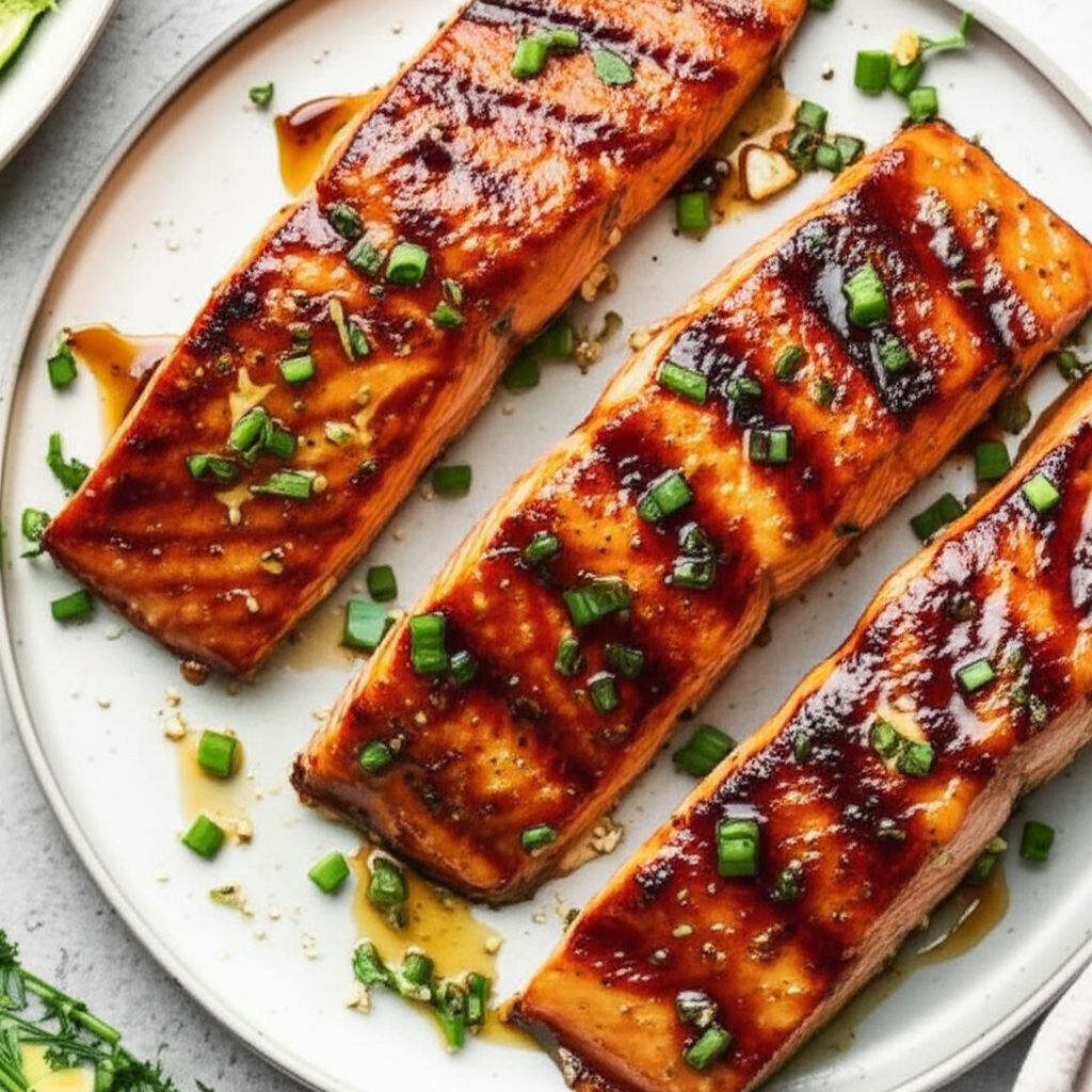 Glazed Grilled Salmon Fillets image