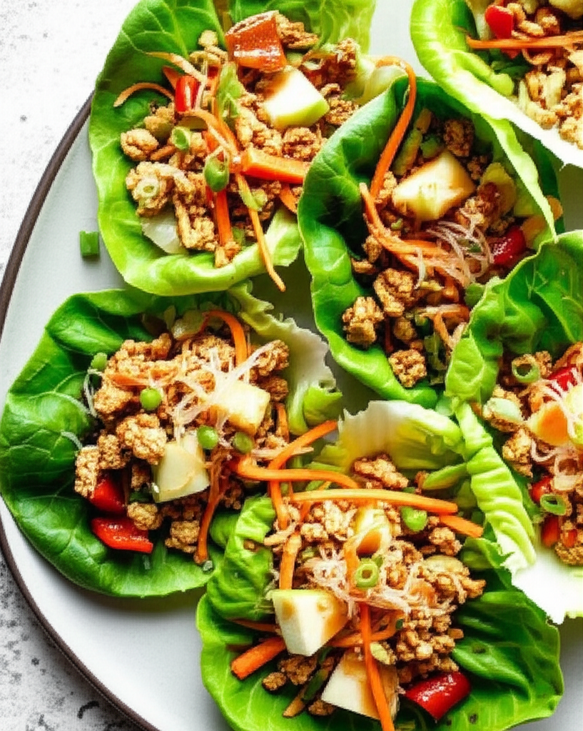 Asian Lettuce Cups With Turkey And Green Apple image