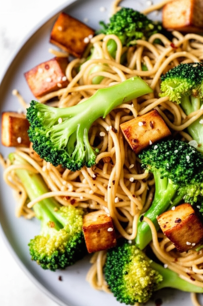Asian Noodles And Broccoli image