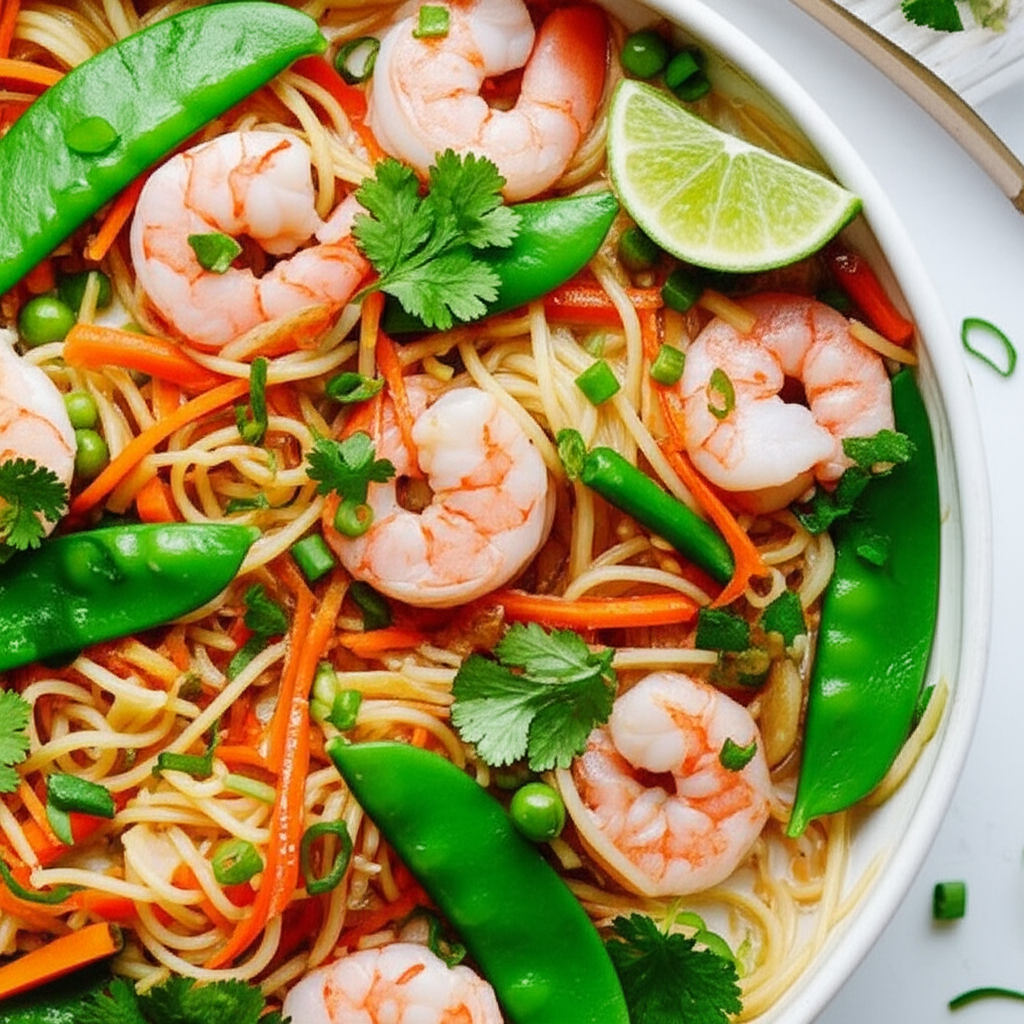 Asian Noodles With Shrimp image