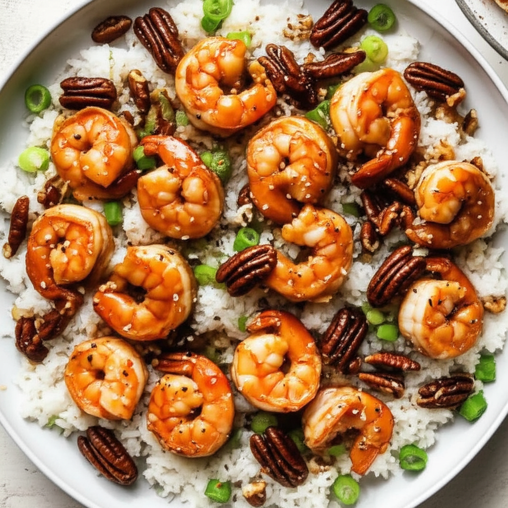 Asian Pecan Shrimp Rice Salad image