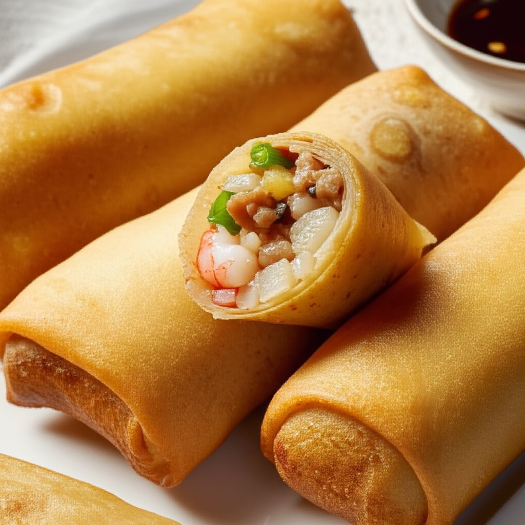 Asian Pork And Shrimp Spring Rolls image