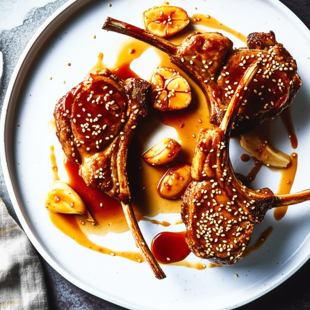 Asian Racks Of Lamb With Sesame Sauce image