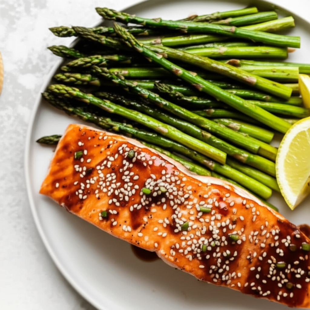 Asian Salmon W Asparagus Nuwave Oven Flavorwave image
