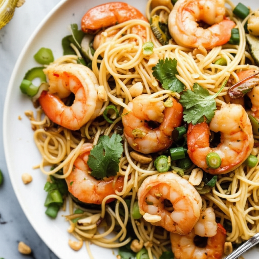 Asian Shrimp And Pasta image