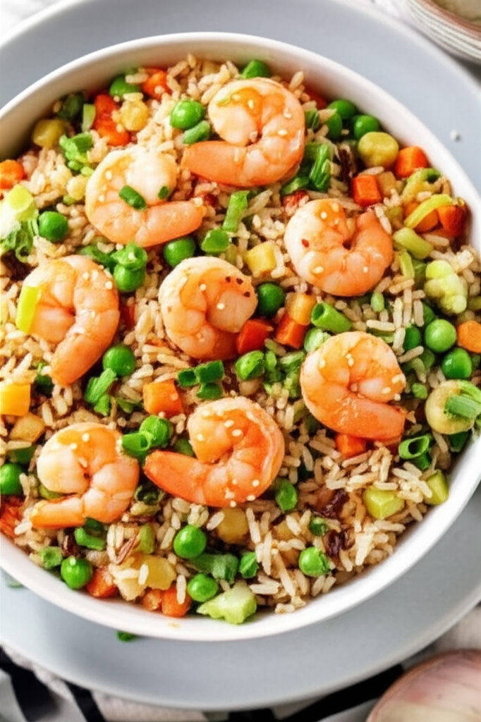 Asian Shrimp Bowl With Rice image