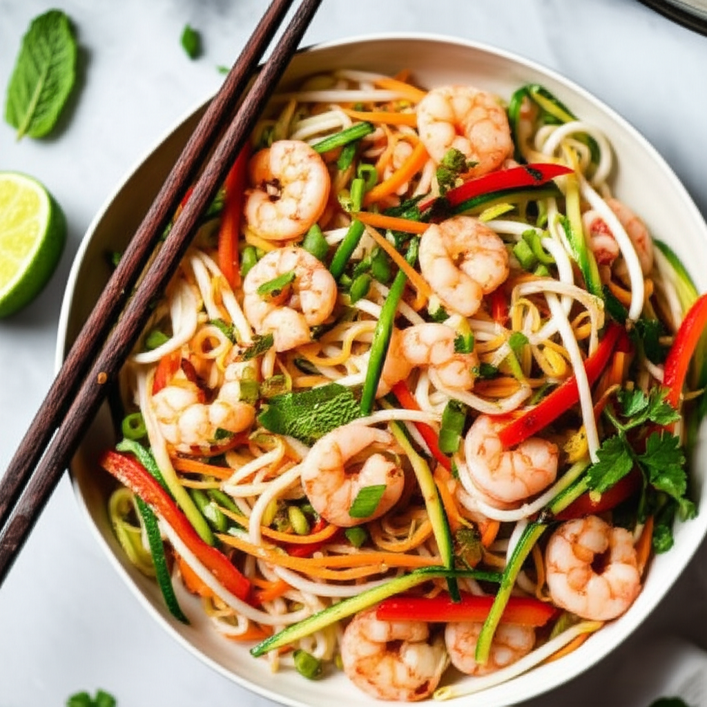 Asian Shrimp Noodle Salad image
