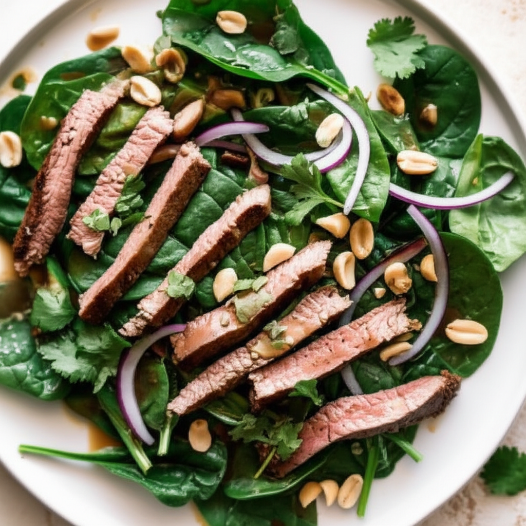 Asian Steak And Spinach Salad image