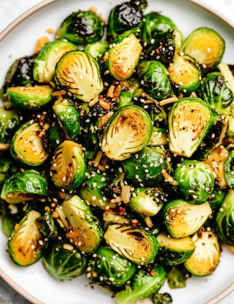 Asian Stir Fried Brussels Sprouts image