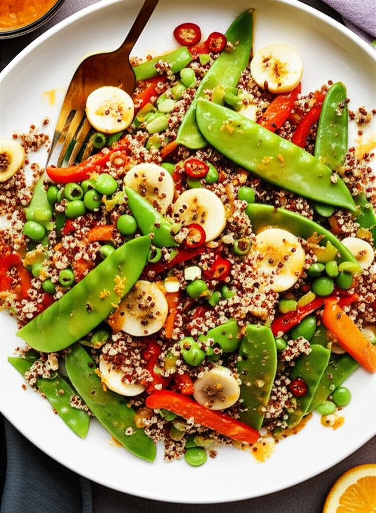 Asian Style Quinoa Salad With Chili Orange Dressing image