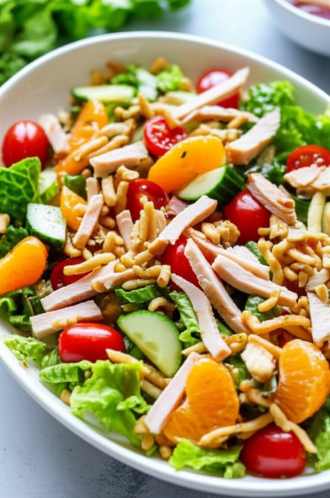 Asian Turkey Or Chicken Salad With Mandarin Balsamic Vinaigrette image