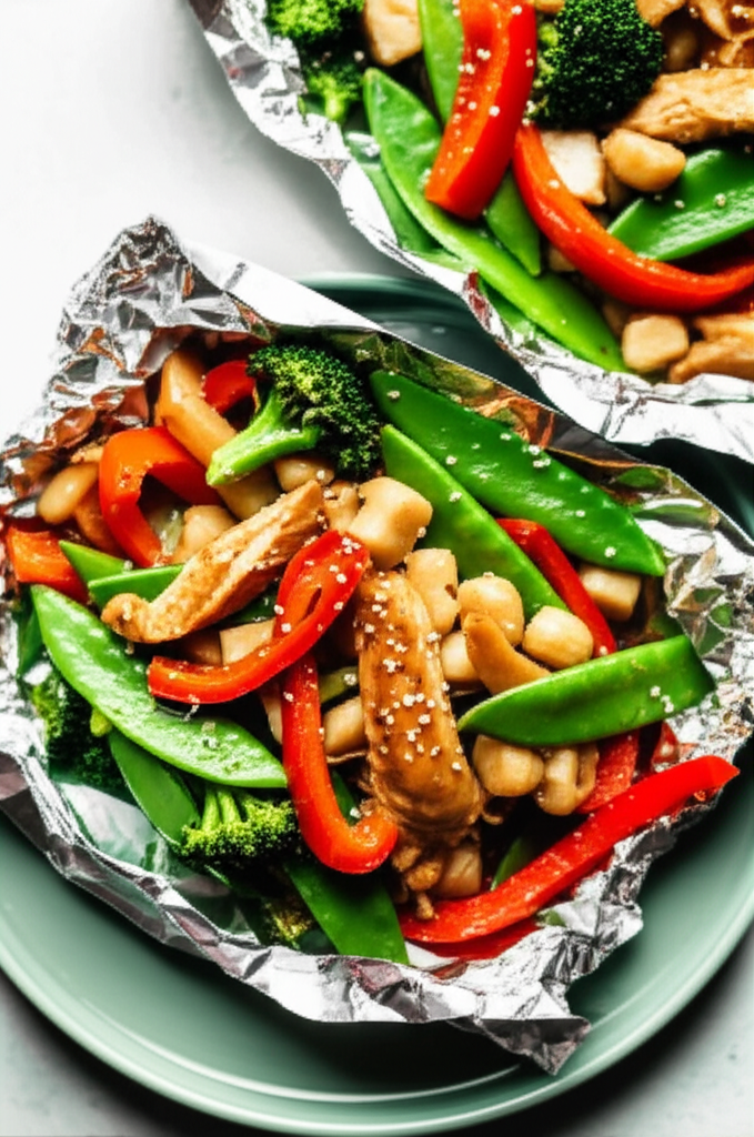 Asian Style Chicken Packets With Vegetables image
