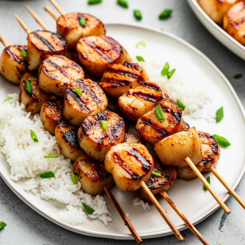 Asian Style Grilled Sweet And Sour Scallops image