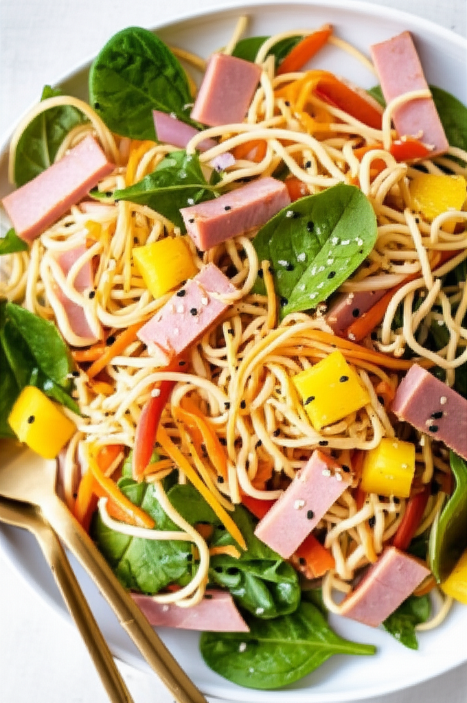 Asian Style Ham Noodle Saladwhat To Do With Ham Leftovers image