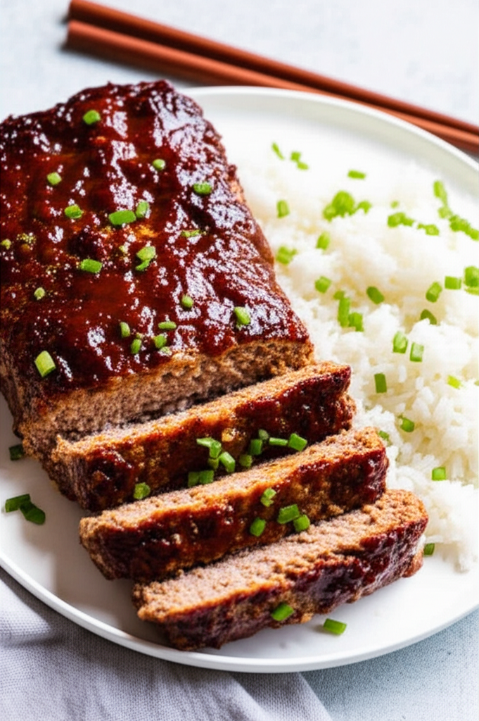 Asian Style Meatloaf With Jasmine Rice image