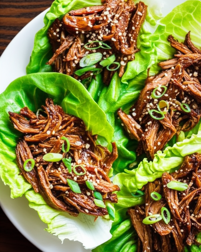Asian Style Pulled Pork Lettuce Wraps image