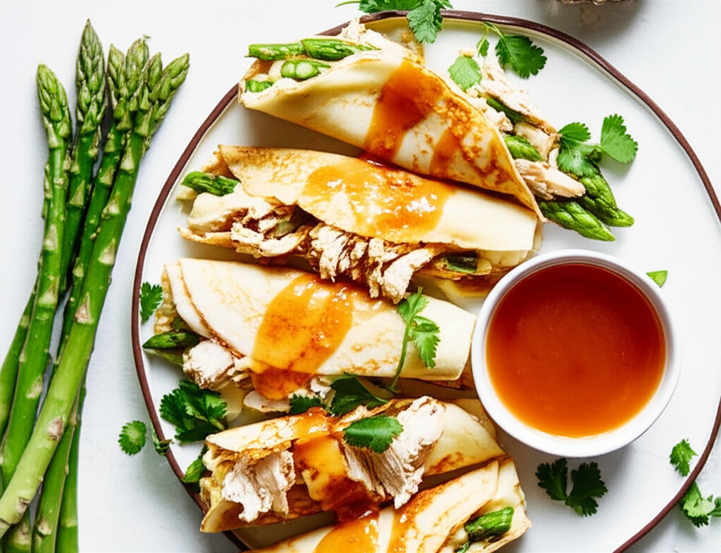 Asparagus Chicken Quesadillas W Sweet Rum Dip image