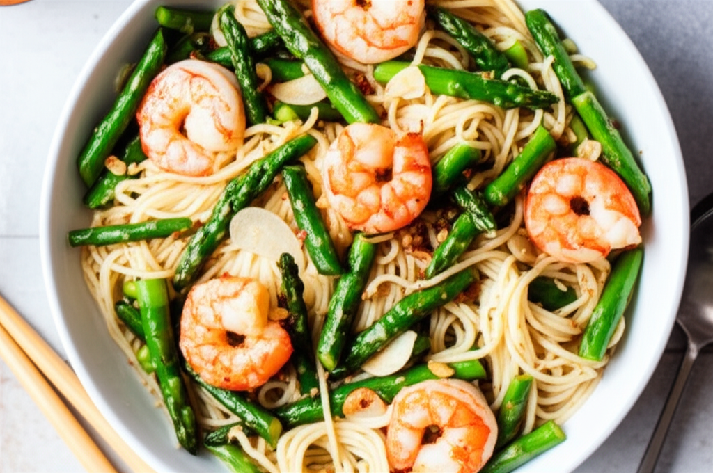 Asparagus Shrimp Noodles image