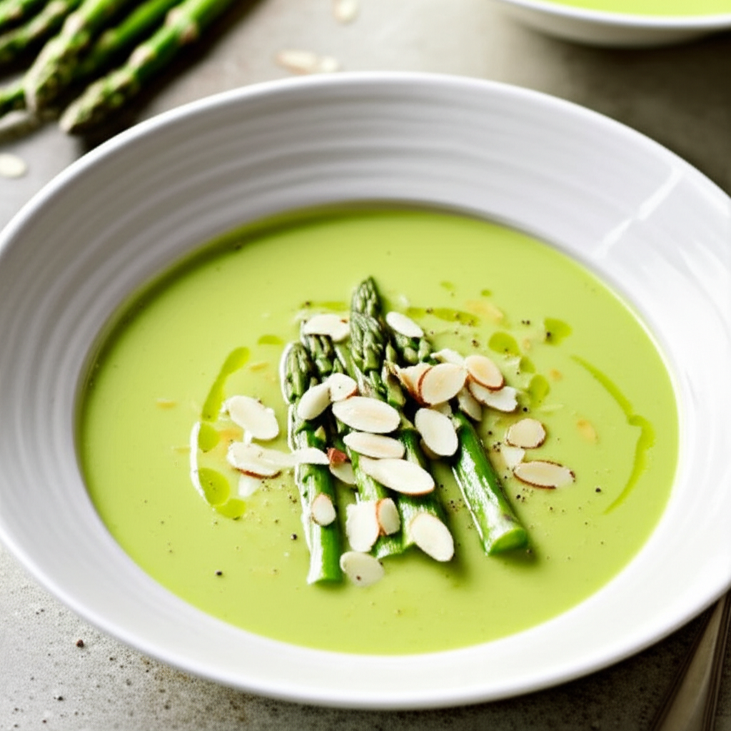 Asparagus And Almond Soup image