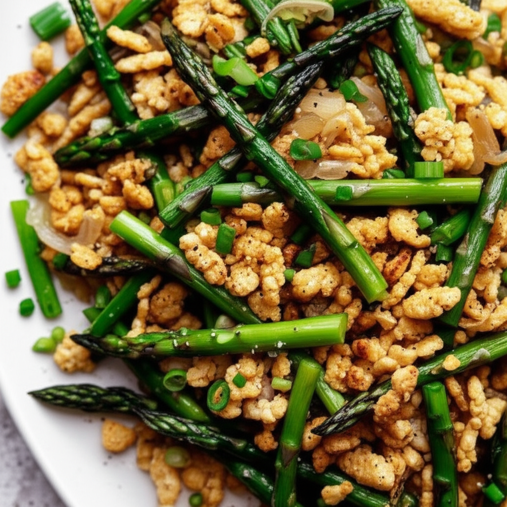 Asparagus And Caramelized Onion Matzoh Farfel
