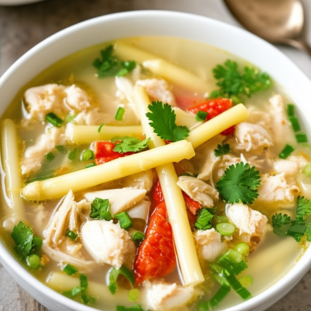Asparagus And Crab Meat Soup Mang Tay Nau Cua image