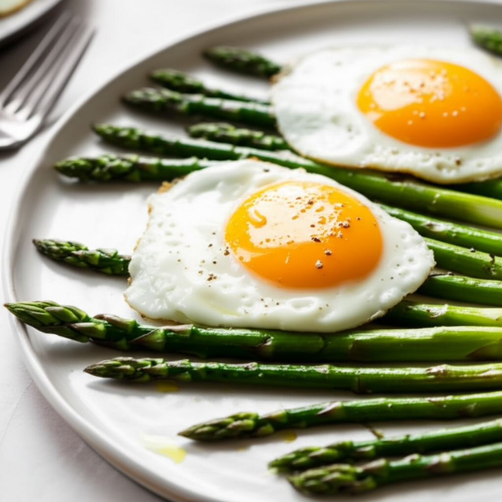 Asparagus And Egg Breakfast image