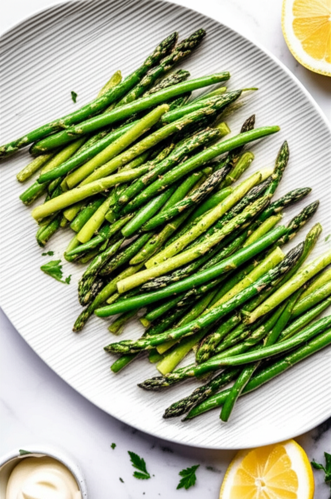 Asparagus And Green Beans With Tarragon Lemon Dip image
