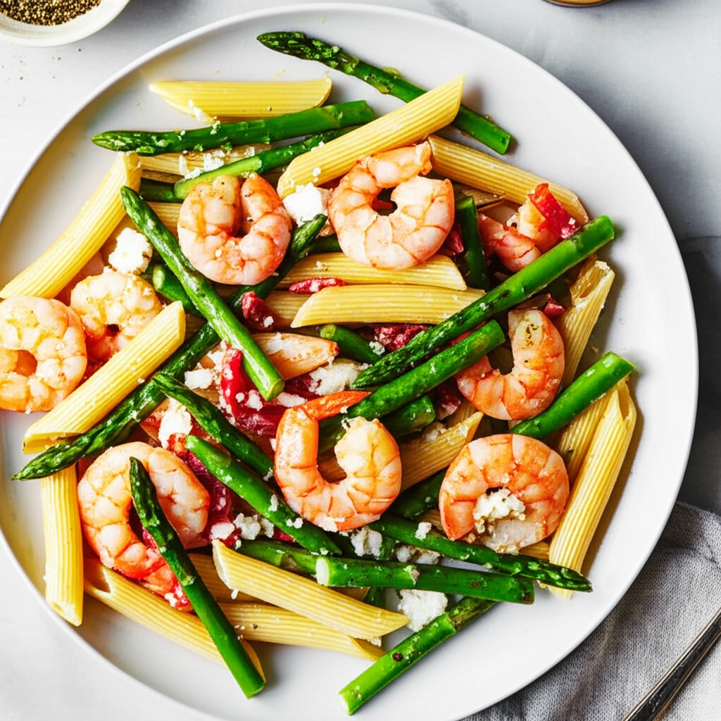 Asparagus And Shrimp Penne Pasta image