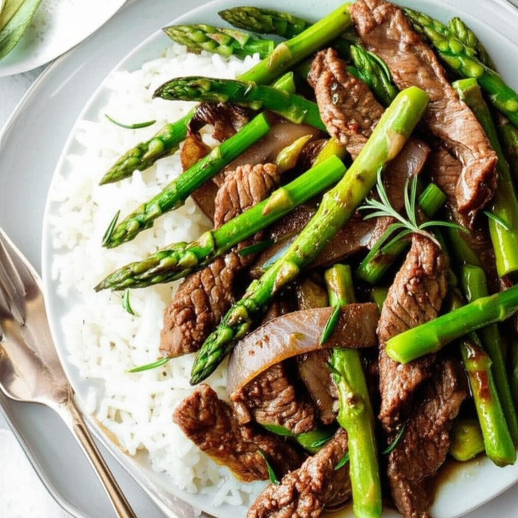 Asparagus Beef Skillet image