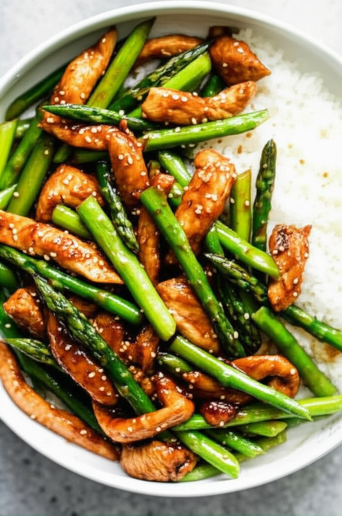 Asparagus Chicken Stir Fry image