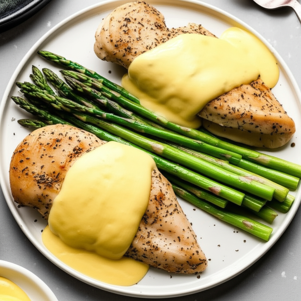 Asparagus Chicken With Hollandaise Sauce image