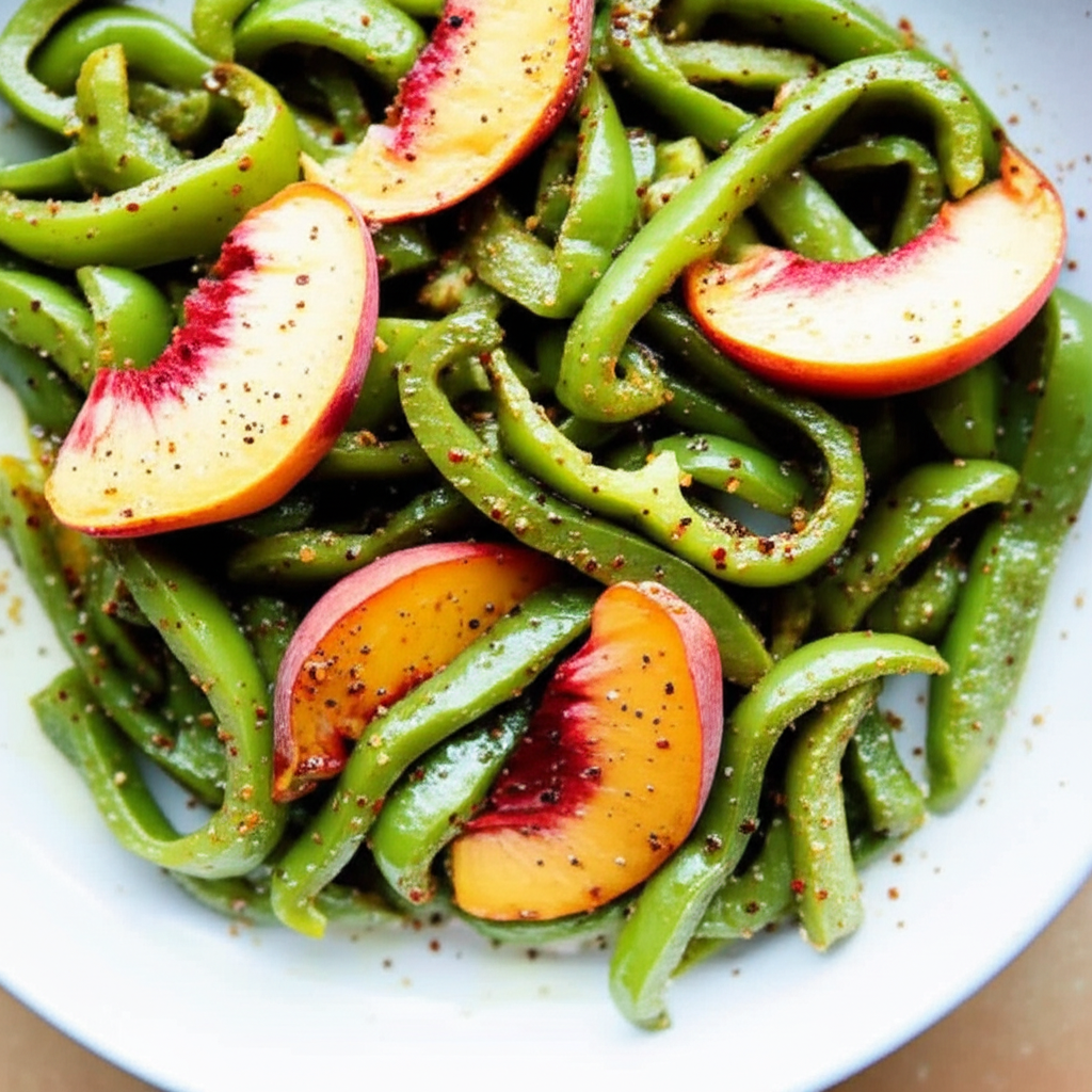 Green Peppers And Peaches Salad image