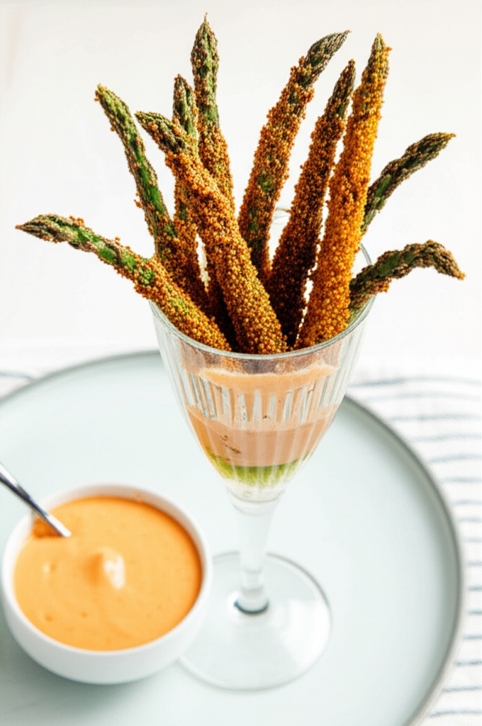 Asparagus Fries With Smoky Chipotle Mayonnaise Dipping Sauce image