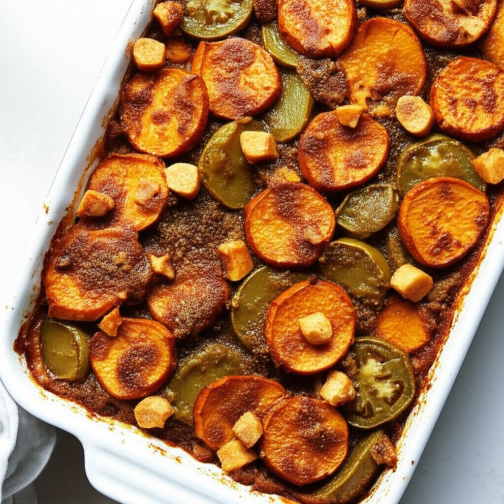 Green Tomato Sweet Potato Bake