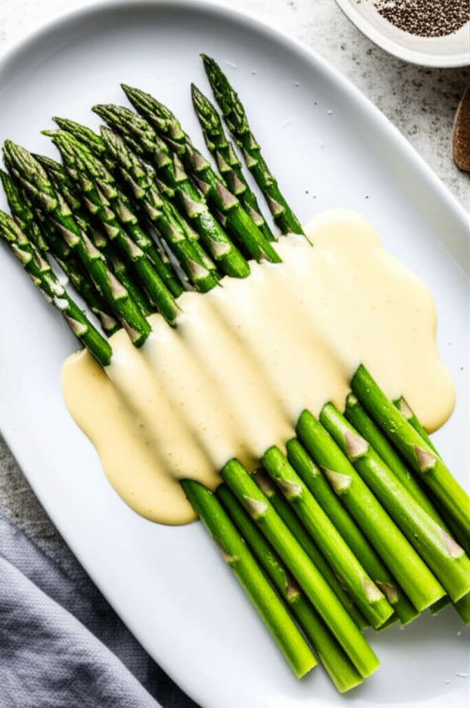 Asparagus In Tarragon Hollandaise Sauce Good And Fancy image