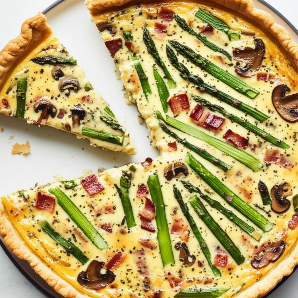 Asparagus Mushroom Bacon Quiche image