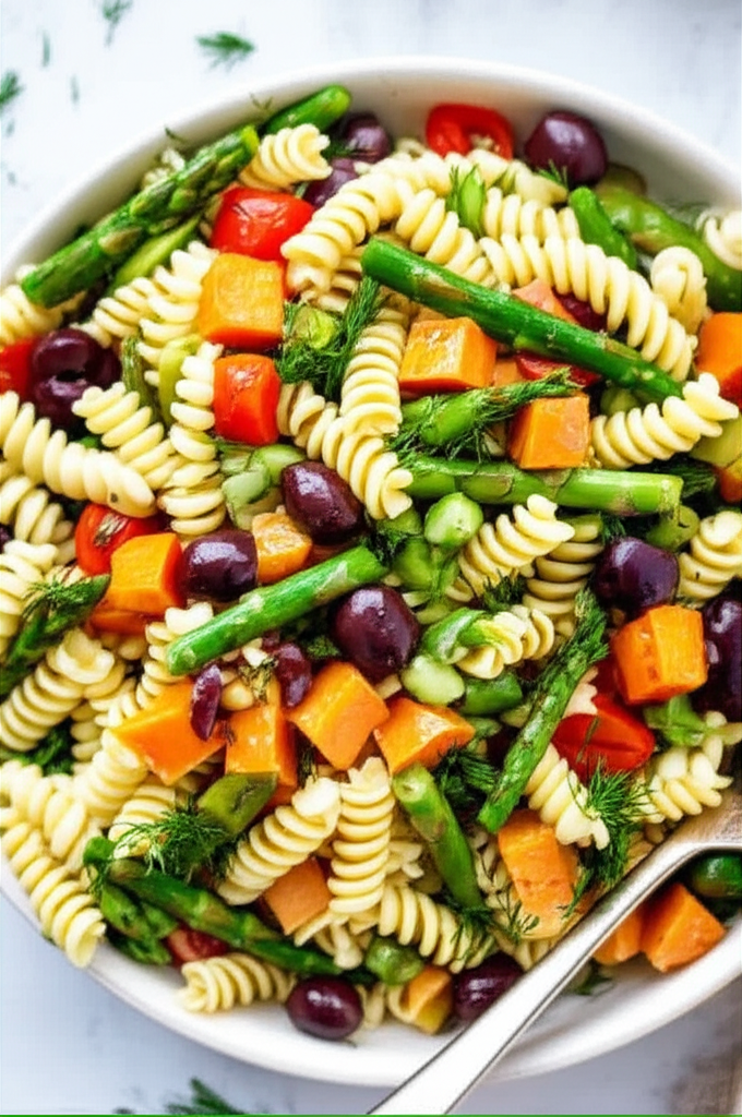Asparagus Pasta Salad Vegetarian image