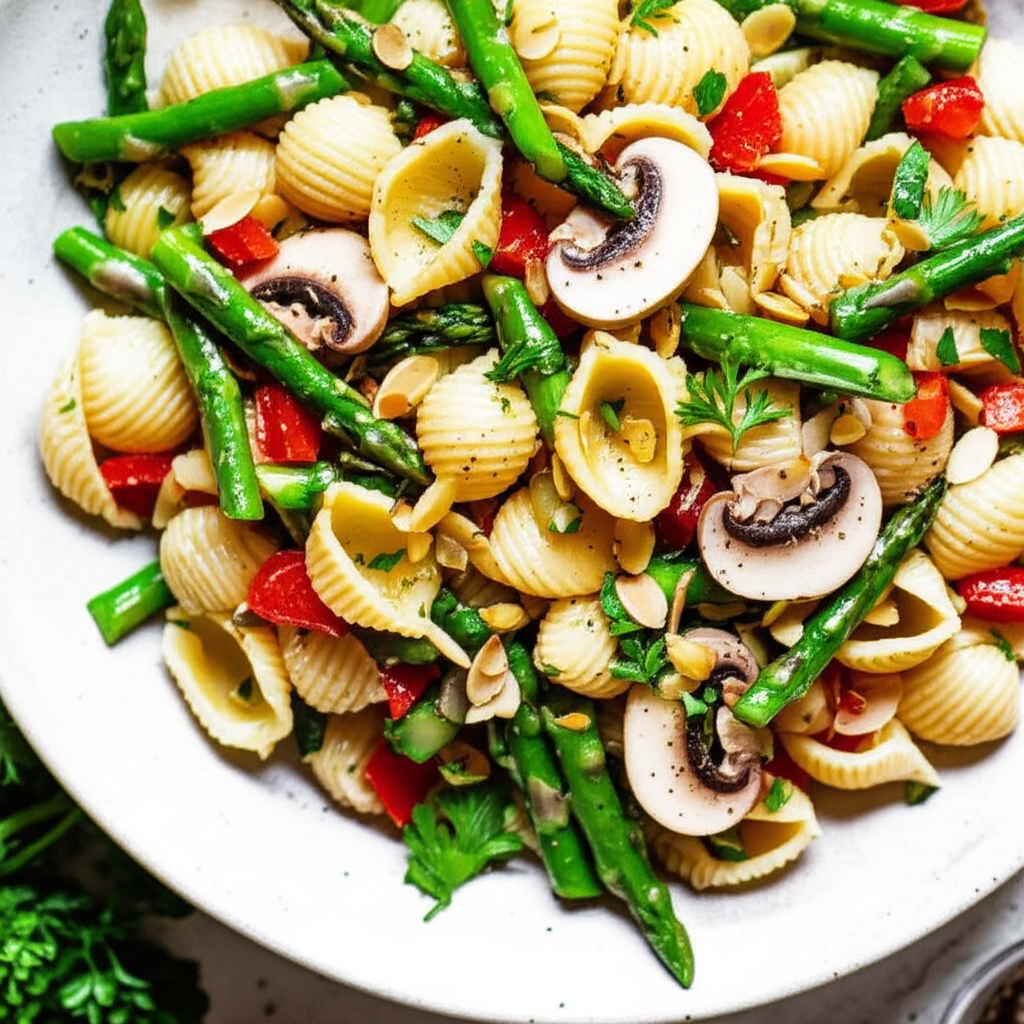 Asparagus Pasta Salad With Parmesan Dressing image