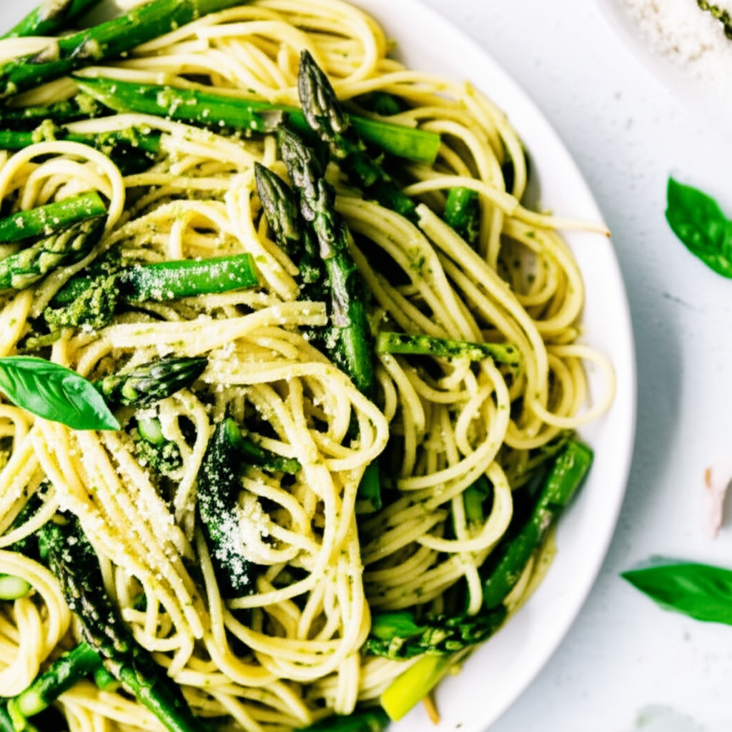 Asparagus Pasta With Pesto image