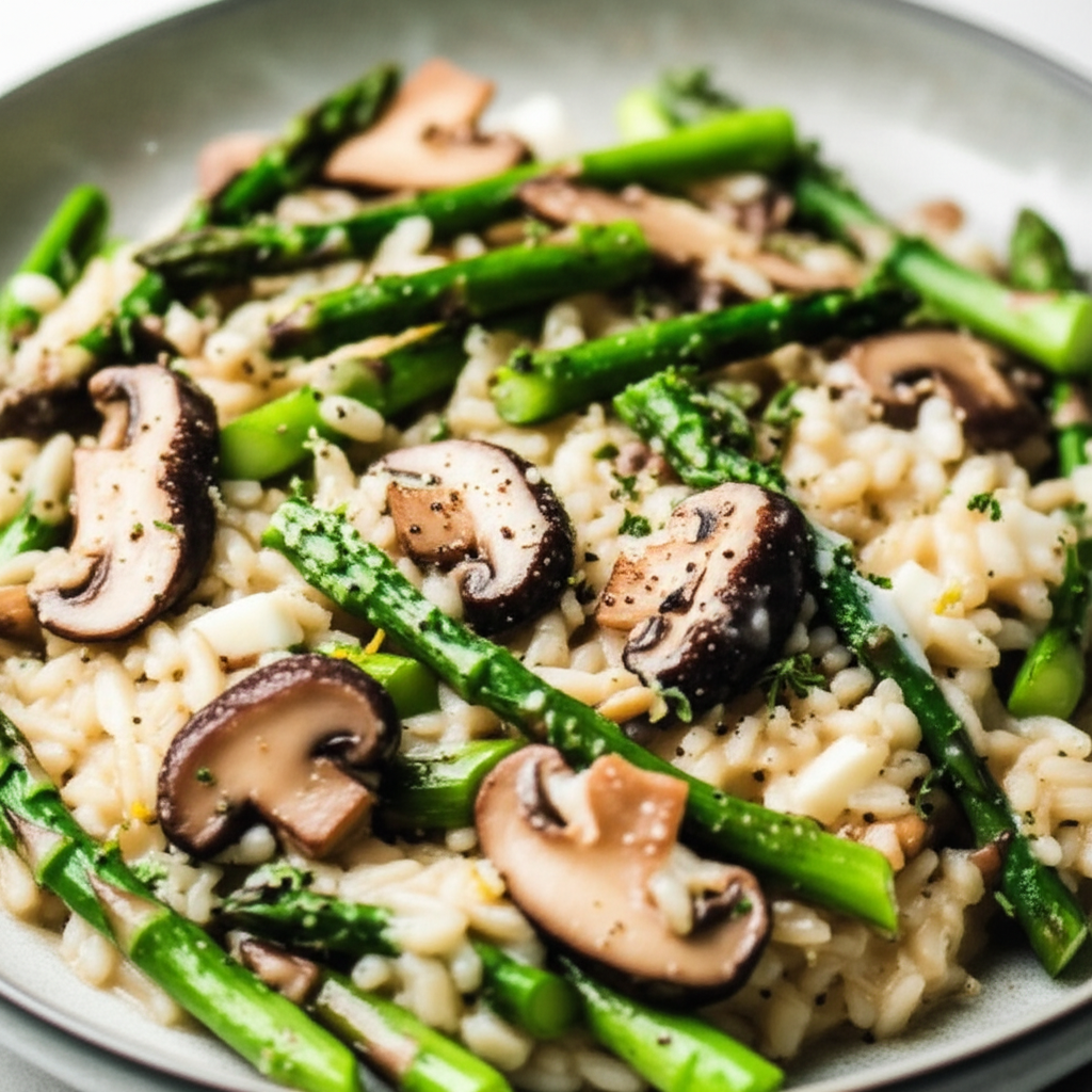 Asparagus Risotto With Shiitake Mushrooms image
