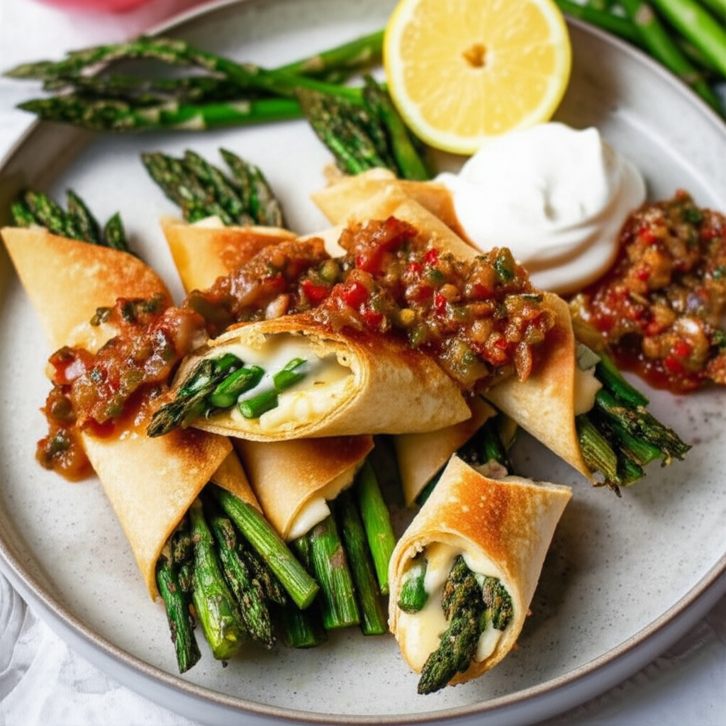 Asparagus Rolls With Jalapeo Chutney image