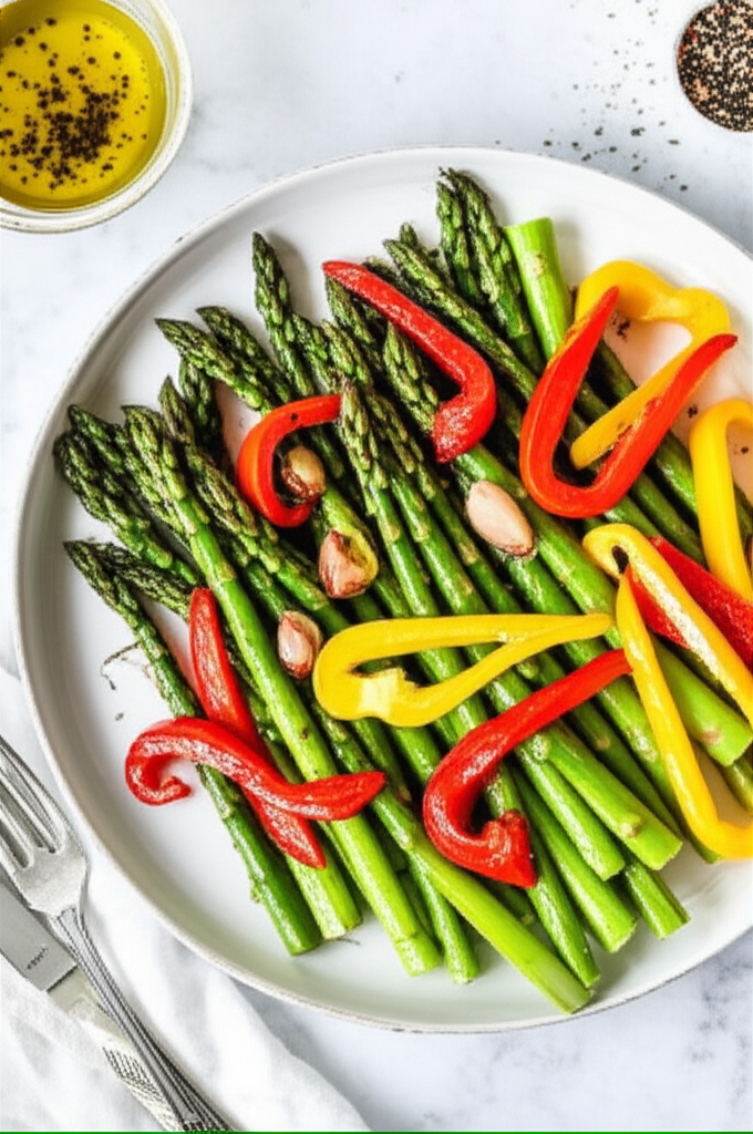 Asparagus Salad With Roasted Bell Peppers image