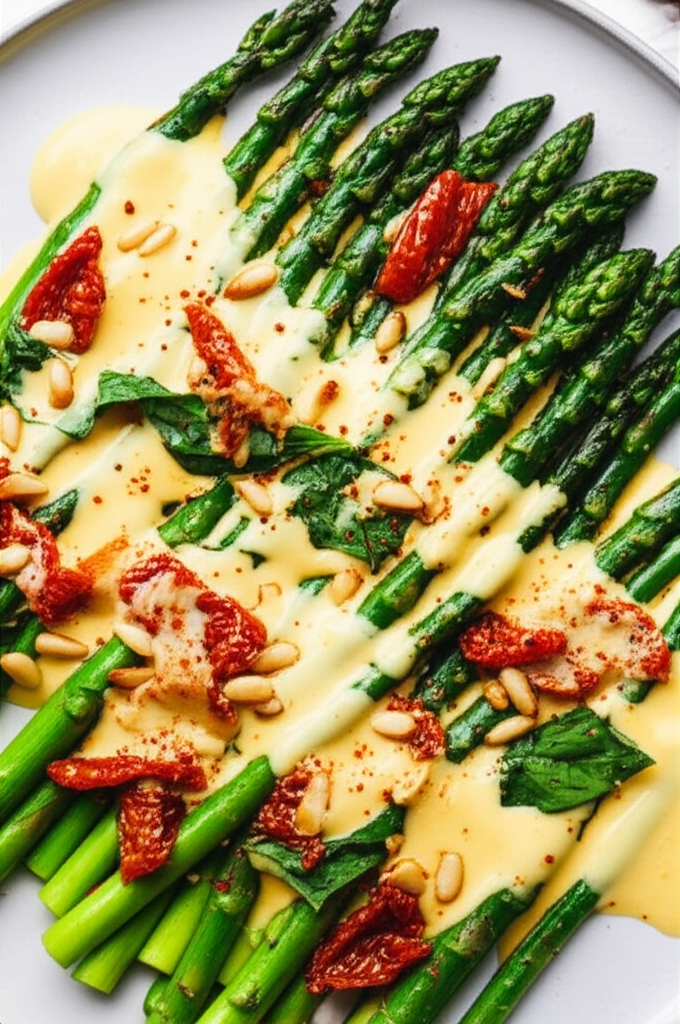 Asparagus With Lemon Basil Gouda Cheese Sauce image